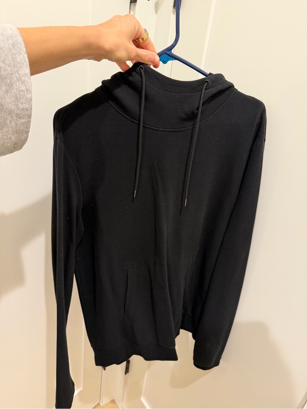 Black Women's Cowl Neck Hoodie Sweater